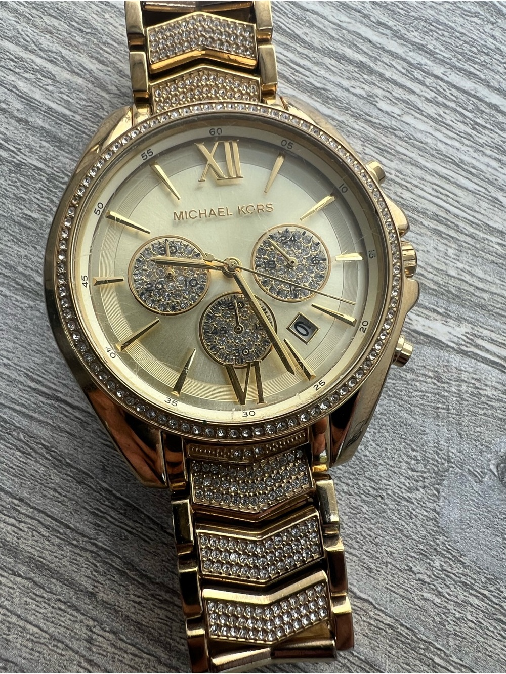 Michael Kors Gold Crystal-Accent Men's Chronograph Watch